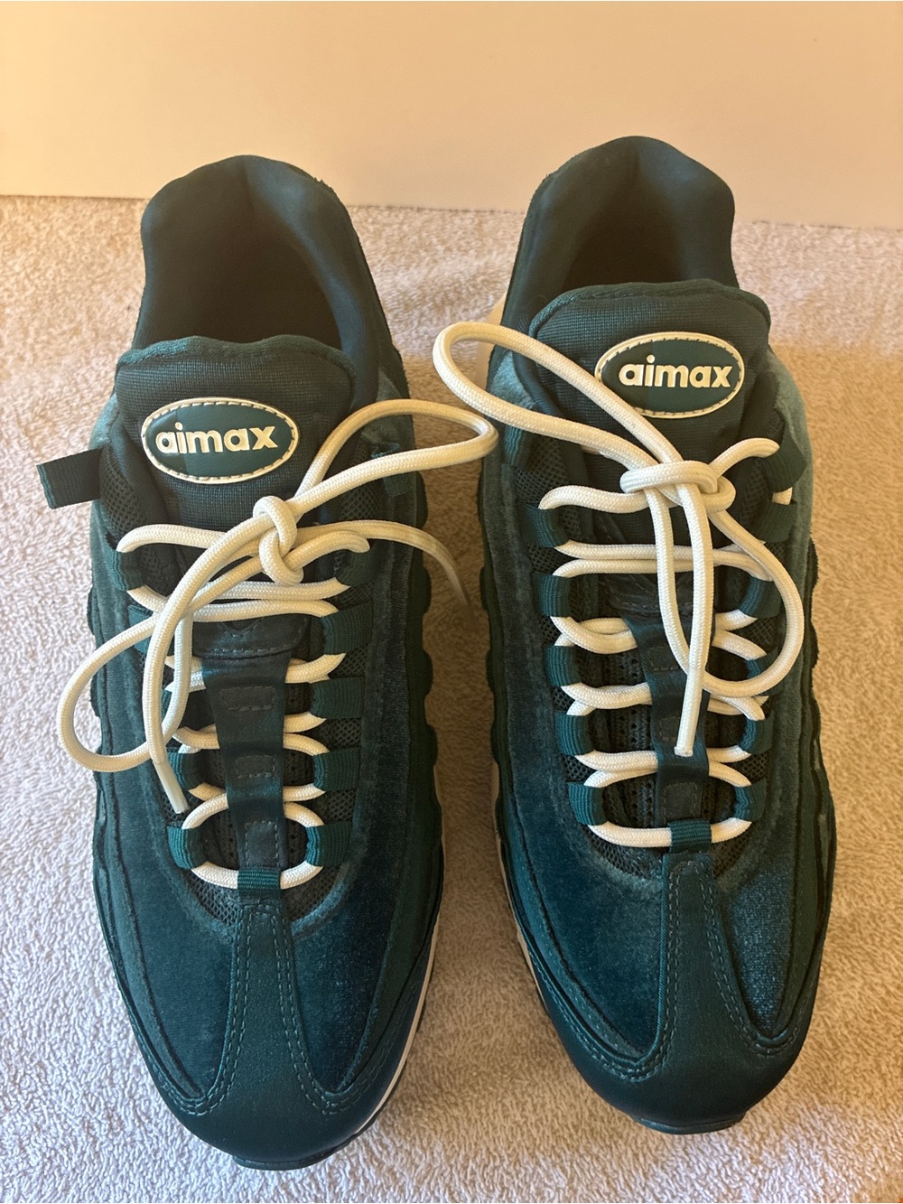 Nike Women’s Teal Suede Air Max Sneakers with Cream Laces